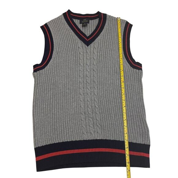 Brooks Brothers 346 M Sweater Vest | Gray Supima Cotton, V-Neck Knit Sleeveless - Picture 6 of 6